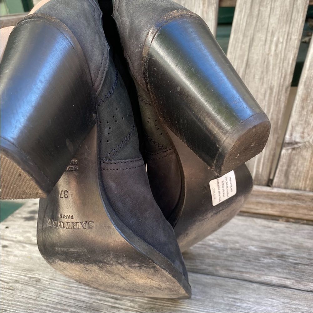 Sartore Women's Black Suede western style Ankle Boots size 7 - Picture 10 of 14